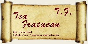 Tea Fratucan vizit kartica